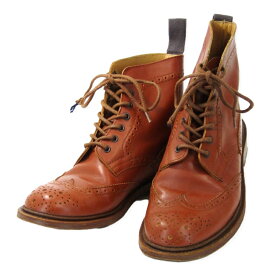 【中古】Tricker's トリッカーズ UK5.5 カントリーブーツ L5180 MALTON ウィメンズ モールトン モカシンブラウン ブローグブーツ レザーソール ブーツ レディース 10007239