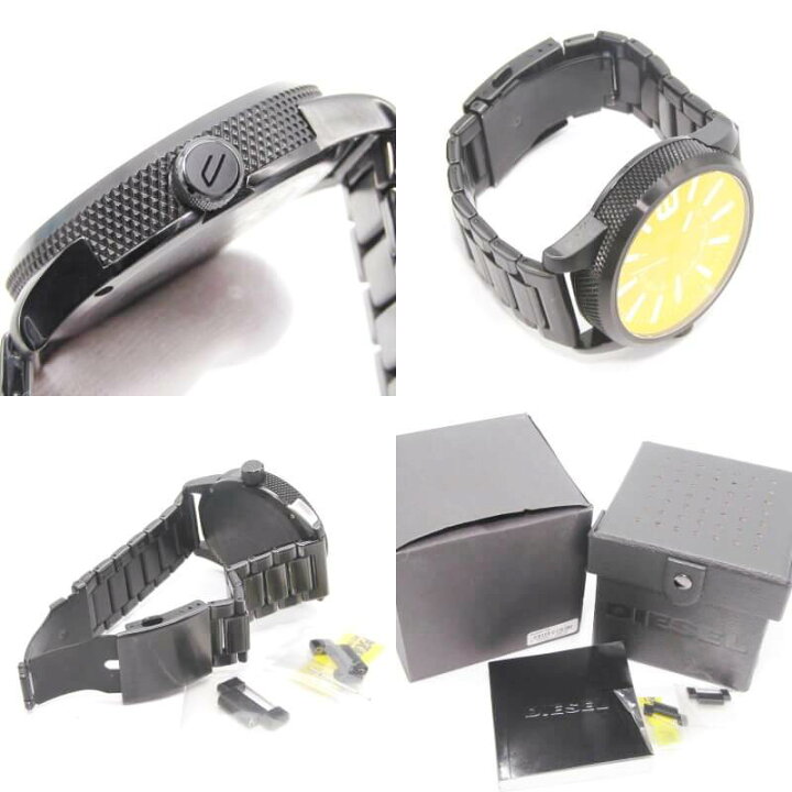 楽天市場】【中古】DIESEL ディーゼル DZ-1844 RASP DZ1844 ラスプ ビッグフェイス サンレイダイヤル アナログ SS メンズ  ブラック 黒クオーツ 腕時計28007552 : ＣＬＡＳＳＩＣ DIESEL腕時計 RASP DZ1844 ディーゼル