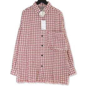 【最大10%OFFクーポン配布中】【中古】未使用 destin デスティン RIRO LABRA SHIRT riro-labra-woman-A22 長袖チェックシャツ フランネル レディース RED PINK L ウール カシミア ネルシャツ 71009241