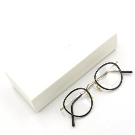 【中古】未使用 EYEVAN アイヴァン メガネフレーム E-0509 ボストン 日本製 PBK/G ピアノブラック/ゴールド インナーセルリム CAPSULE COLLECTION メガネ 眼鏡 サングラス 50017752