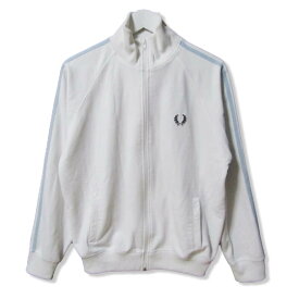 【中古】FRED PERRY フレッドペリー トラックジャケット J3370 2ライン ジップアップ ジャージ コットン ポリエステル ホワイト M ポルトガル製 月桂樹 メンズ27106175