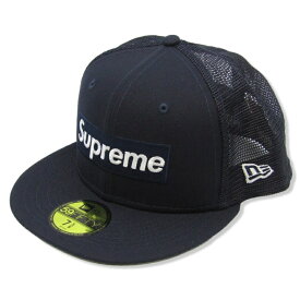 【中古】Supreme × NEWERA シュプリーム メッシュキャップ 59FIFTY BOX LOGO MESH BACK FITTED CAP 23SS ニューエラ ネイビー 7 5/8 帽子 35003278