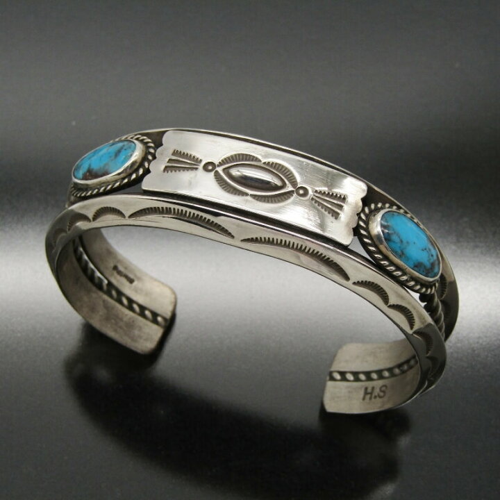 楽天市場】【中古】美品 Herman Smith ナバホ族 バングル 2ターコイズ  