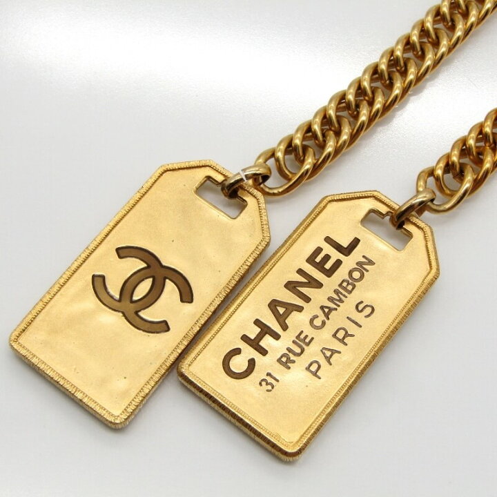 楽天市場】【中古】CHANEL シャネル ネックレス カンボンプレート ココ 