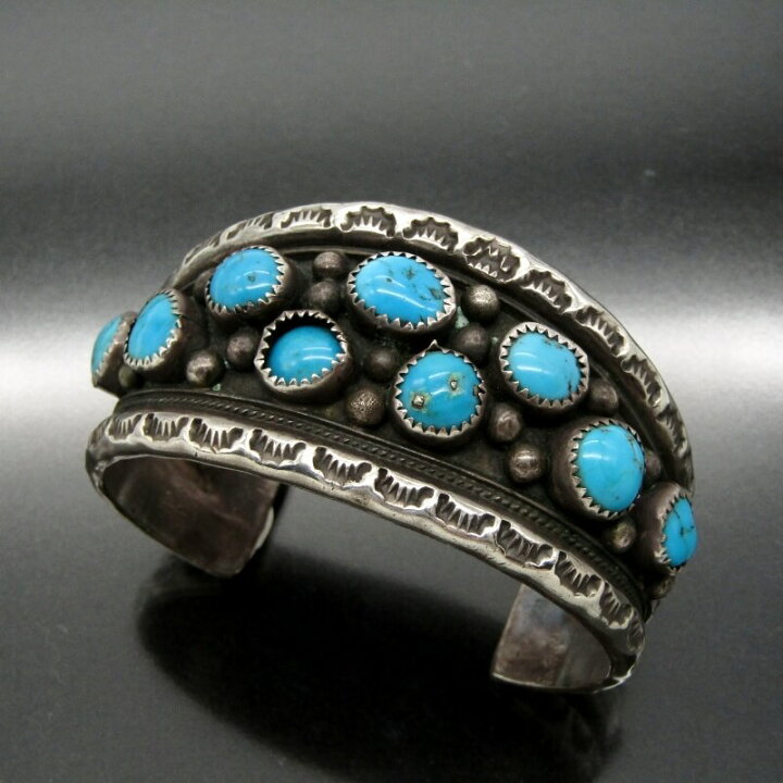 楽天市場】【中古】Navajo ナバホ族 バングル 9連 ターコイズ 