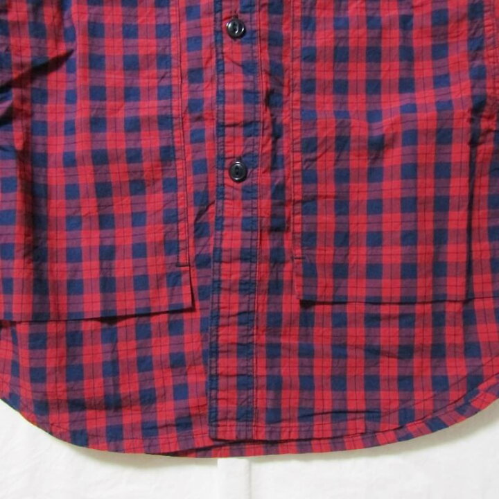 楽天市場】【中古】SASSAFRAS ササフラス フード付 半袖チェックシャツ  