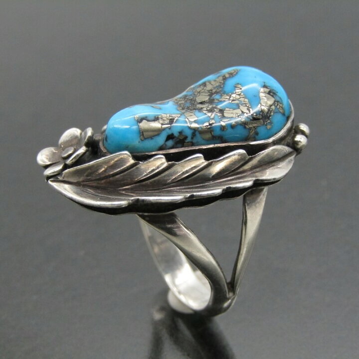 楽天市場】【中古】Navajo ナバホ族 リング ターコイズ リーフ 