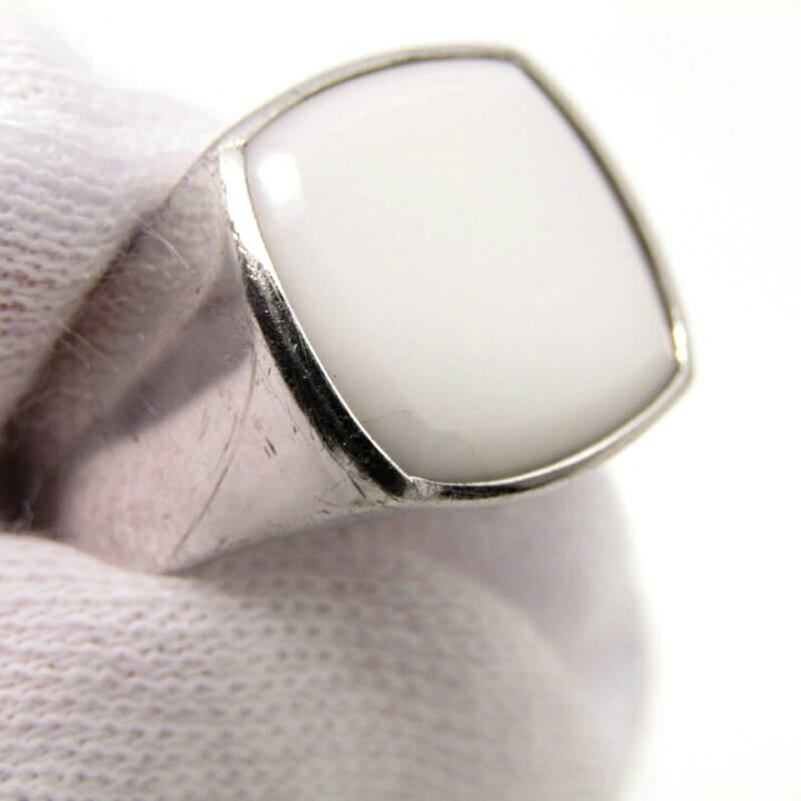 楽天市場】【中古】TOMWOOD トムウッド リング Cushion White Agate 