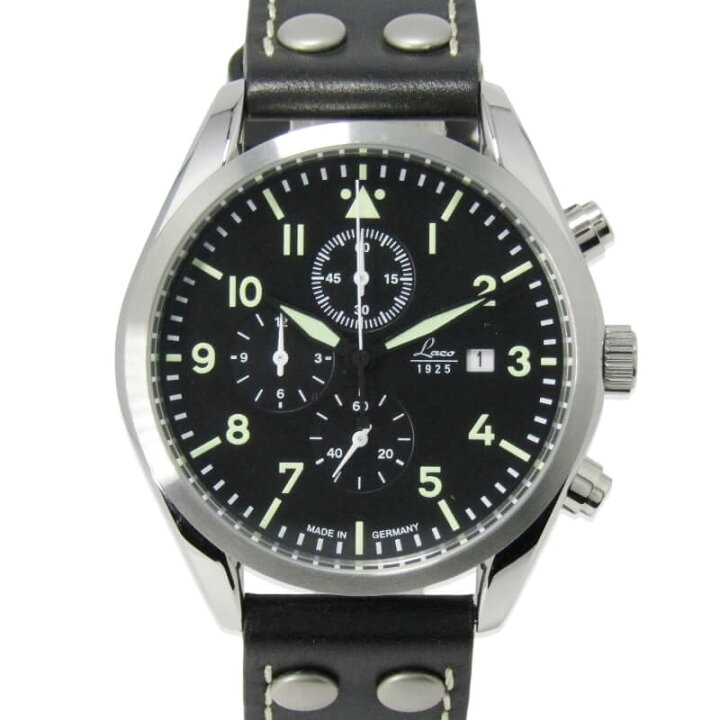 楽天市場】【中古】美品 Laco ラコ Trier 861915 クロノグラフ 