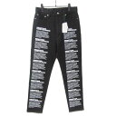 【中古】未使用 MISTERGENTLEMAN ミスタージェントルマン GRAPHIC TAPERED DENIM MGT-DE01 デニムパンツ グラフィック ブラック 32 テーパード プリント ジーンズ メンズ 27109319