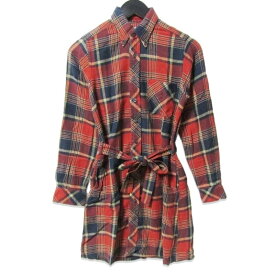 【中古】FWK BY ENGINEERED GARMENTS エンジニアドガーメンツ 長袖シャツ ワンピース チェック柄 コットン USA製 レディース オレンジ 0 レディース 27109408