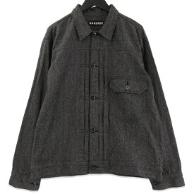 【中古】美品 AUBERGE オーベルジュ PREMIER SESAME シャンブレージャケット ワークジャケット 日本製 ブラック 黒 44メンズ 71012769