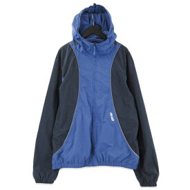 【中古】美品 PALACE SKATEBOARDS パレススケートボード FONT ZIP SHELL JACKET シェルジャケット ナイロンジャケット ブルー Lメンズ 71013361