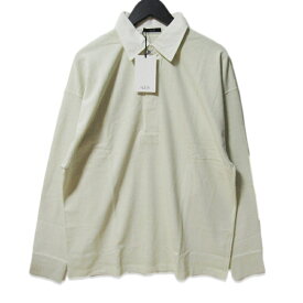 【中古】未使用 YLEVE イレーヴ OPEN END COTTON PIGMENT DYE RUGGER P/O 170-4266081 長袖シャツ ラガーシャツ グリーン 5 タグ付きコットン 日本製メンズ 27111134