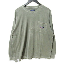 【中古】DESCENDANT ディセンダント 長袖Tシャツ ポケット ワンポイント コットン カーキ 2メンズ 27111411