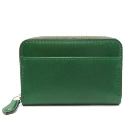 【中古】未使用 Flathority フラソリティ 小銭入れ FM711 水染 オイルコードバン ミニ財布 コインケース 日本製 グリーン レザー 28011132