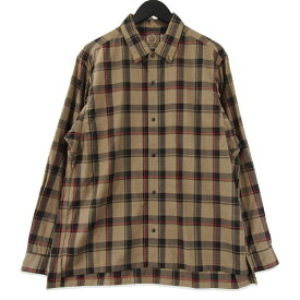 【中古】美品 山と道 ヤマトミチ 長袖チェックシャツ Merino Shirt メリノチェック スナップボタン ユニセックス ブラウン L トレイルシャツ メンズ 18001232