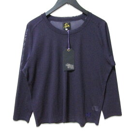 【中古】美品 Needles ニードルズ L/S U Neck Tee NS266 ソリッド Uネック 長袖Tシャツ メッシュ シースルー パープル XSラグランスリーブメンズ 27111698