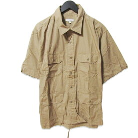 【中古】ENGINEERED GARMENTS エンジニアドガーメンツ S/S BUSH SHIRT サファリシャツ 半袖シャツ USA製 コットン ベージュ Mメンズ 27111770