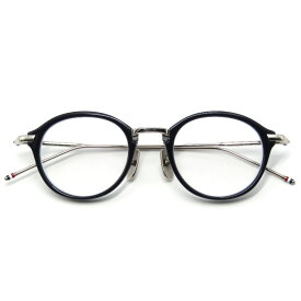 【中古】THOM BROWNE トムブラウン メガネフレーム TB-011-H 度入り 日本製 ボストン コンビ DITA期 NAVY/SILVERメタル メガネ 眼鏡 サングラス 61004213