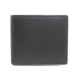 【中古】未使用 大峽製鞄 オオバセイホウ 二つ折り財布 サンタクローチェヌーヴォ 1235-MBL 札入れへり返し 牛革 バケッタ ブラック 黒 二つ折り小銭入れ付き財布 レザー 28011396