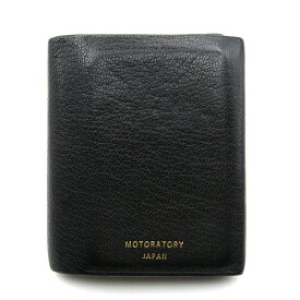 【中古】MOTORATORY モトラトリー ミニ財布 Pocket Wallet ポケットウォレット 二つ折り 小銭入れ付 ブラック 黒 レザー 24005744