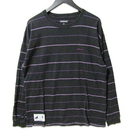 【中古】DESCENDANT ディセンダント 長袖Tシャツ 232ATDS-CSM10 HORIZONTAL STRIPE LS ブラック/パープル 2メンズ 27112232