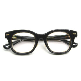 【中古】未使用 YUICHI TOYAMA:5 ユウイチトヤマ ファイブ メガネフレーム DIABLO 日本製 ディアブロ ウェリントン 1 Black/Goldインナーメタルリム メガネ 眼鏡 サングラス 65009558