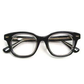 【中古】未使用 YUICHI TOYAMA:5 ユウイチトヤマ ファイブ メガネフレーム DIABLO 日本製 ディアブロ 2 Black/Clear/White goldウェリントン インナーメタルリム メガネ 眼鏡 サングラス 65009559