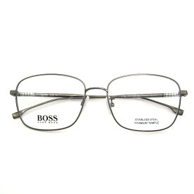 【中古】未使用 HUGO BOSS ヒューゴボス メガネフレーム 1297/F 中国製 R80 Matte Dark Ruthenium スクエア メガネ 眼鏡 サングラス メタル 54000288