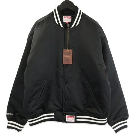 【中古】美品 Supreme シュプリーム バーシティージャケット Mitchell & Ness Satin Varsity Jacket ブラック 黒 XLスタジアムジャケット JK11509 メンズ 71015000