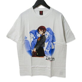 【中古】未使用 GEEKS RULE ギークス ルール 半袖Tシャツ serial experiments lain vol.03 シリアルエクスペリメンツ ホワイト 白 Lレイン シルクスクリーン ウォッシュ加工メンズ 27113316
