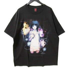 【中古】未使用 GEEKS RULE ギークス ルール 半袖Tシャツ serial experiments lain vol.05 シリアルエクスペリメンツ ブラック 黒 XXLレイン シルクスクリーン ウォッシュ加工メンズ 27113317