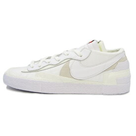 【中古】未使用 NIKE × sacai ナイキ 30cm BLAZER LOW DM6443-100 ブレーザー ローカット パテント サカイ コラボ 2021年製 WHITE/SAIL スニーカー 35005508