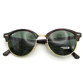 【中古】Ray-Ban レイバン サングラス RB4246 CLUBROUND 中国製 クラブラウンド ブロウ コンビ 990 トートイズ/ゴールドサーモントブロー G-15 グリーン メガネ 眼鏡 サングラス 54000898