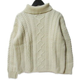 【中古】Guernsey Woollens ガンジーウーレンズ ニット タートルネック ウール 英国製 アイボリー Mメンズ 27113754