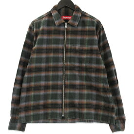 【中古】Supreme シュプリーム ジップ 長袖シャツ Shadow Plaid Flannel Zip Up Shirt シャドウ チェック コットン マルチ Sメンズ 71016118