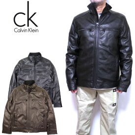 カルバンクライン アウター メンズ PU レザージャケット S-XL 秋冬 Calvin Klein Synthetic Leather Hipster Jacket CM091207 セール アウトレット