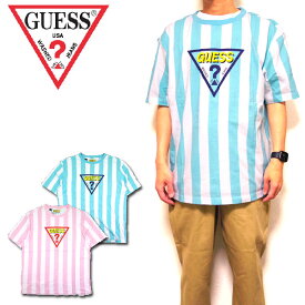 ゲス GUESS Tシャツ ミッキー ディズニー メンズ レディース ML2K7773DM Triangle Logo Striped セール ブランド