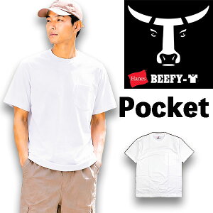 �w�C���Y BEEFY-T �|�P�b�g T�V���c H5190 Hanes �����Y ���f�B�[�X ���� �� ���� �w�r�[�E�F�C�g ���n �N���[�l�b�N �R�b�g��100% �ۓ� USA H5190 �A���J�W 2026�t��