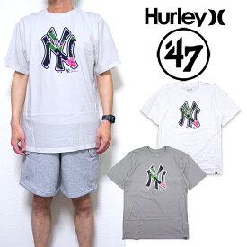 ハーレー tシャツ メンズ 半袖 HURLEY 47Brand ヤンキース ブランド コラボ メジャーリーグ 春夏 MTS0030830