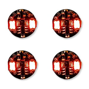 電飾 2連 LED 点灯 点滅 4個セット ボタン電池 (CR927対応) 磁気スイッチ ワイヤレス ジオラマ プラモデル ライト フィギュア 磁石 小型 照明 極小 (レッド)