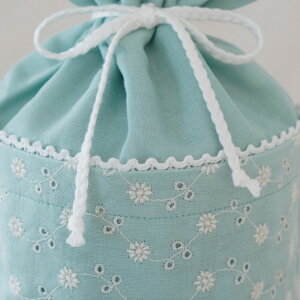 骨壷 骨壺 カバー 覆い袋 骨袋 5寸 人間 赤ちゃん ペット かわいい おしゃれ 手作り 刺繍 やわらかめ ダブルガーゼ くすみカラー パステルカラー リトルフラワー