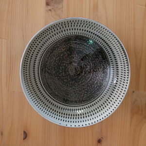 小石原焼 小石原焼き 飛び鉋5寸鉢 カレー皿 鉢 飛び鉋 刷毛目 鬼丸豊喜窯 陶器 食器 和食器 おしゃれ 全2カラー グレー 白×茶 飴