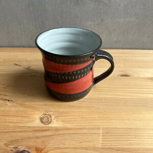 小石原焼 マグカップ コーヒーカップ 鶴見窯 陶器 器 和食器 かわいい 可愛い おしゃれ 赤