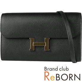 【美品 - 大変綺麗】エルメス/HERMES　コンスタンス トゥーゴー（ショルダーウォレット/二つ折長財布）エプソン　ブラック×ローズゴールド金具　Y刻印【安心保証付】【鑑定済】【中古】