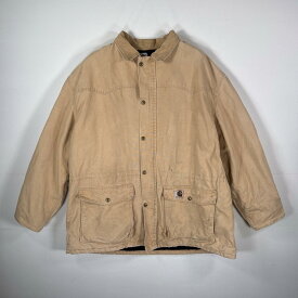 古着 カーハート Carhartt ダック カバーオール 襟コーデュロイ ダブルジップ ベージュ系 メンズ 【中古】