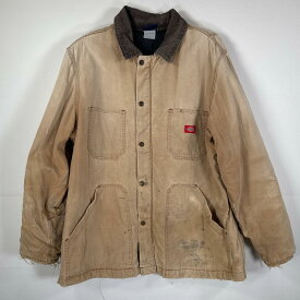 古着 ディッキーズ Dickies ダック ワークジャケット カバーオール キルティングライナー XL ベージュ メンズ 【中古】