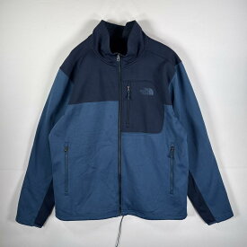 古着 ザ・ノースフェイス THE NORTH FACE ソフトシェルジャケット WIND WALL ビッグサイズ XL ネイビー メンズ 【中古】