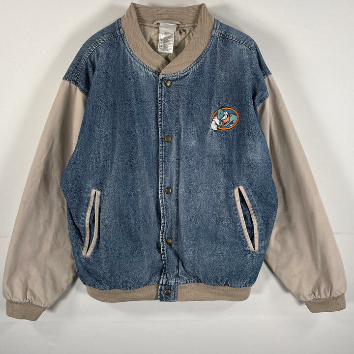 90sオールド ボーイズサイズ 切返し 中綿入り デニムブルゾン 